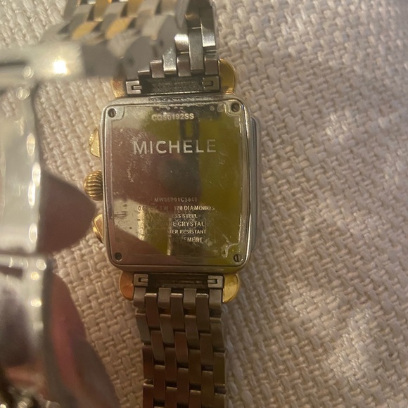 Michelle gold and silver watch with diamonds - Picture 3 of 5